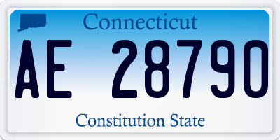 CT license plate AE28790