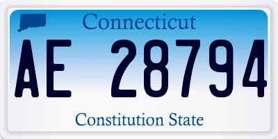 CT license plate AE28794