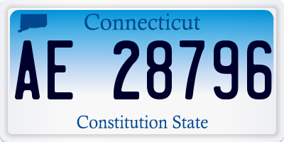CT license plate AE28796