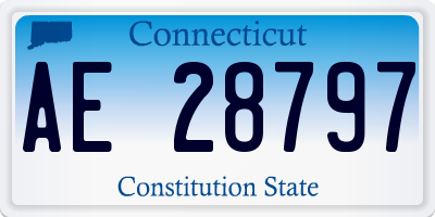 CT license plate AE28797