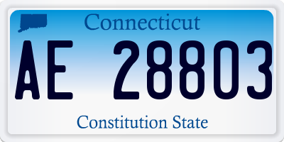 CT license plate AE28803