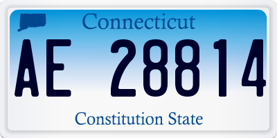 CT license plate AE28814