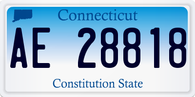CT license plate AE28818