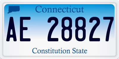 CT license plate AE28827