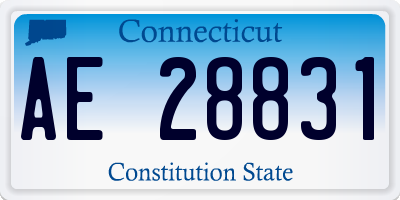 CT license plate AE28831