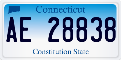 CT license plate AE28838