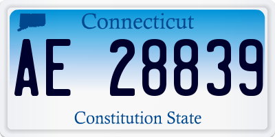 CT license plate AE28839