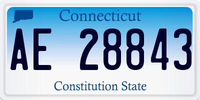 CT license plate AE28843