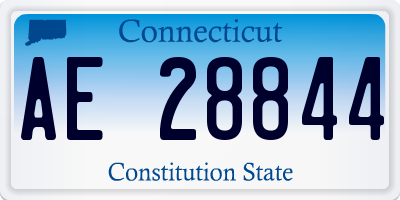 CT license plate AE28844