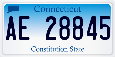 CT license plate AE28845