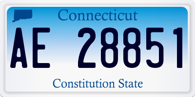 CT license plate AE28851