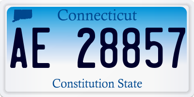 CT license plate AE28857
