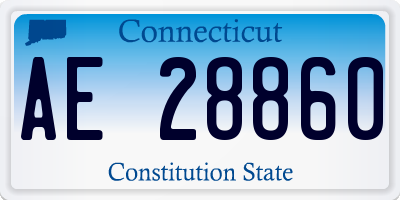 CT license plate AE28860