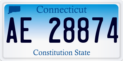 CT license plate AE28874