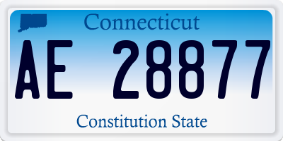 CT license plate AE28877