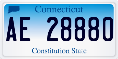 CT license plate AE28880