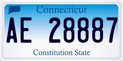 CT license plate AE28887