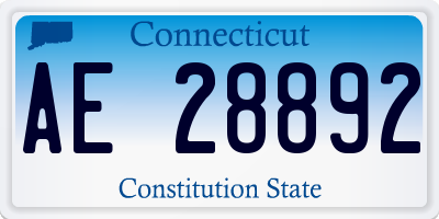 CT license plate AE28892