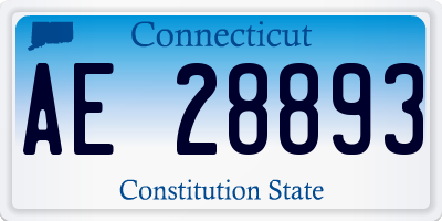 CT license plate AE28893