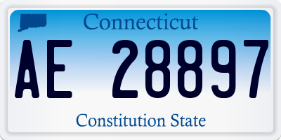 CT license plate AE28897