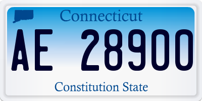 CT license plate AE28900