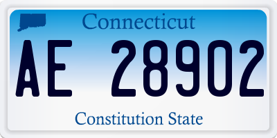 CT license plate AE28902