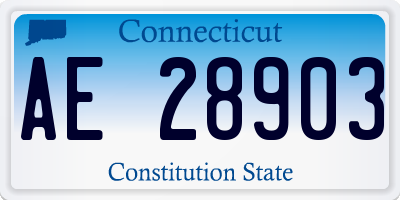 CT license plate AE28903