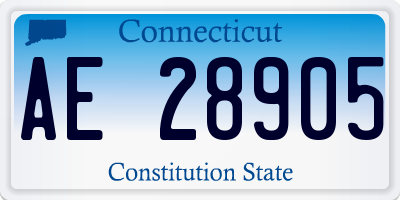 CT license plate AE28905