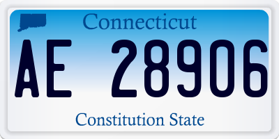 CT license plate AE28906