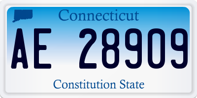 CT license plate AE28909