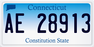 CT license plate AE28913