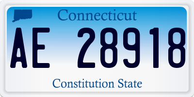 CT license plate AE28918