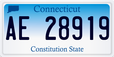 CT license plate AE28919