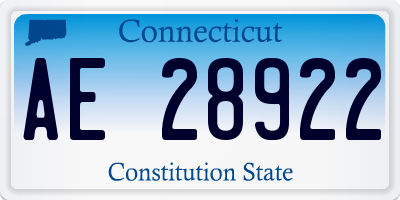 CT license plate AE28922