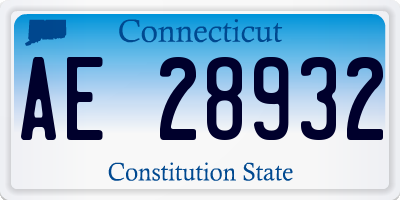 CT license plate AE28932