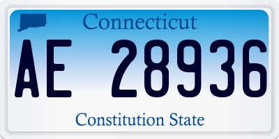 CT license plate AE28936