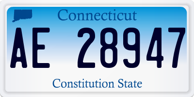 CT license plate AE28947