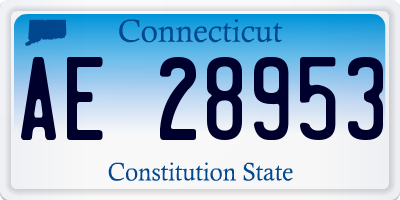 CT license plate AE28953