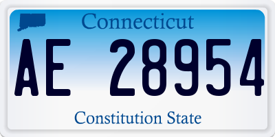 CT license plate AE28954