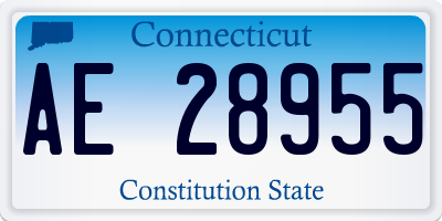 CT license plate AE28955