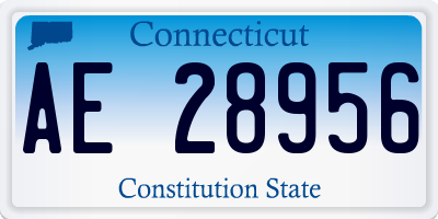 CT license plate AE28956