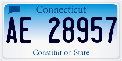 CT license plate AE28957