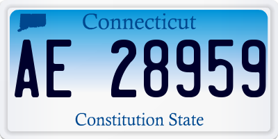 CT license plate AE28959