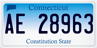 CT license plate AE28963