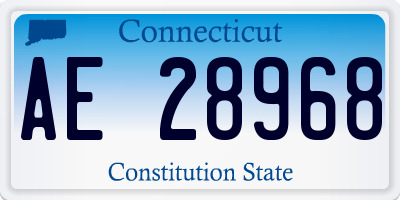 CT license plate AE28968