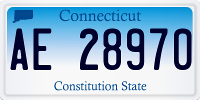 CT license plate AE28970