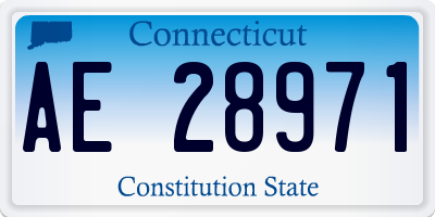 CT license plate AE28971