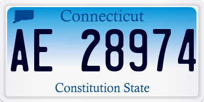 CT license plate AE28974
