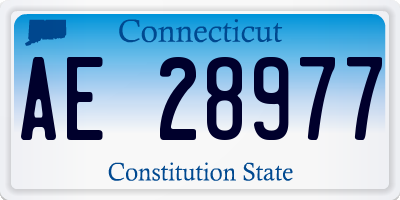 CT license plate AE28977