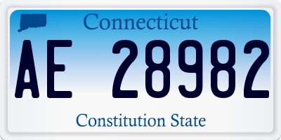 CT license plate AE28982